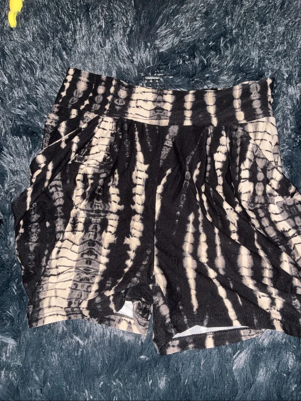Black & Gray Tie-Dye Women’s Intimate Shorts - Size M